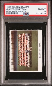 1955 GOLDEN STAMP NY GIANTS 1954 TEAM PHOTO WILLIE MAYS IRVIN WILHELM PSA 8 - Picture 1 of 2