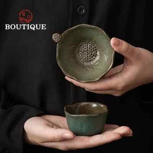 Infusore tè foglia di loto forno giapponese Chang colino tè filtro tè Qingye  - Foto 1 di 7