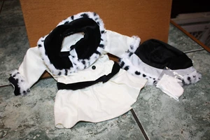 AMERICAN GIRL SAMANTHA'S FANCY WHITE WINTER COAT HAT MITTENS retired NIB - Picture 1 of 3
