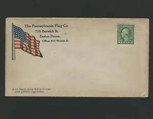 Easton PA: c.1920s PENNSYLVANIA FLAG CO. Unused Stamped Illustrated Envelope - Picture 1 of 2