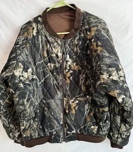 Gamehide Jacket Mens XL Mossy Oak Camo Brown Hunting Reservable Polyester - Picture 1 of 7