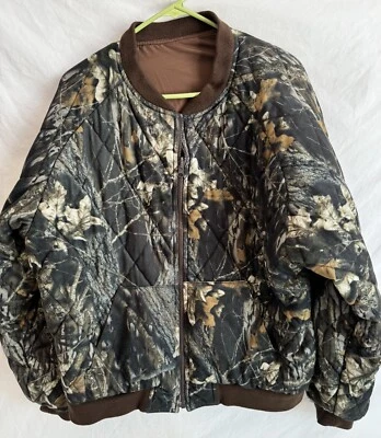 Gamehide Jacket Mens XL Mossy Oak Camo Brown Hunting Reservable Polyester - Image 1 of 4