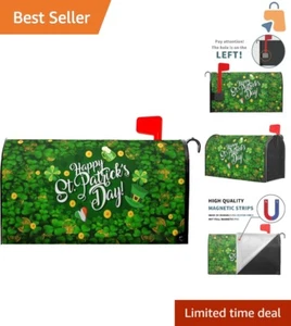 Durable 21x18 Inches St. Patrick's Day Magnetic Mailbox Cover in Green Shamrock - Picture 1 of 10