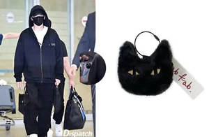 BTS SUGA Big Black Cat Keyring [ ab fab ] Cute Key Ring Key Chain K-pop+Tracking - Picture 1 of 13