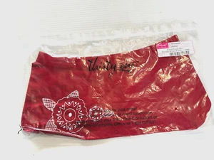 NEW Thirty-one Red with white embroidered flowers Fitted Purse Skirt - Picture 1 of 2