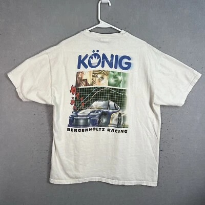 Camiseta vintage años 90 König Wheels Bergenholtz Racing Honda CRX adulto XL blanca Foto 1 de 4