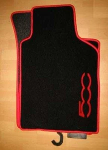 Fussmatten für Fiat 500 2007  Autoteppiche schw/rot - Bild 1 von 1