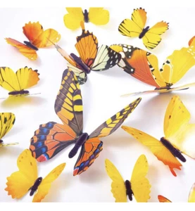 NEW 24 Pieces of 3D Butterfly stickers for Wall/Door Art Decal Decor - Picture 1 of 6