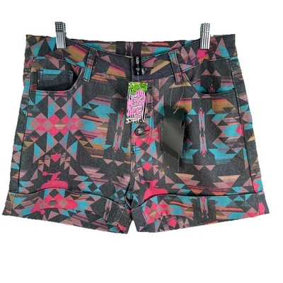 Pantalones Cortos Crazy Train Western Southwest Estampado Azteca Para Mujer Talla L 32X4 Redondos Foto 1 de 4