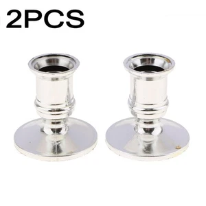 Kit Base Vela Duradera Recubierta Plástico Centros Forma Plata - Imagen 1 de 12