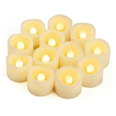 12 PIEZAS LED luces de té parpadeantes sin llama vela votiva batería  Foto 1 de 4