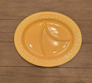 Vintage Gelbgold Oval Geteilt Servierplatte Büffel Porzellan 1147 14,5" Restaurant - Bild 1 von 8