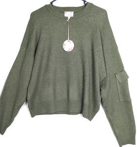 Suéter Pullover Tejido Pink Republic Para Mujer Verde Oliva Talla M Manga Larga Nuevo con Etiquetas. - Imagen 1 de 9