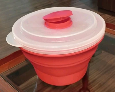 Красная силиконовая микроволновая печь для приготовления попкорна - Изображение 1 из 4