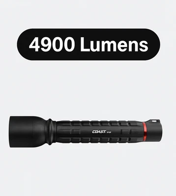 Черный перезаряжаемый фонарик Coast XP18R с слайд-фокусом — 4900 люменов - Изображение 1 из 4