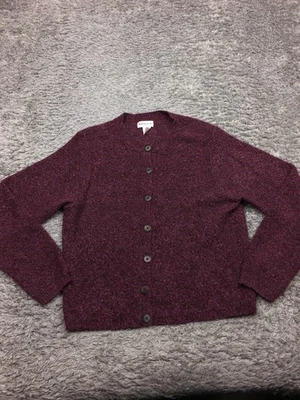 Cárdigan suéter Van Heusen para mujer talla mediana púrpura abotonada acrílico Foto 1 de 4