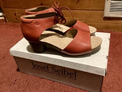 Josef Seibel 37 Ladies Red Heel Tie Up Shoes US Sz 6-6.5 Comfort Shoes - Image 1 of 4