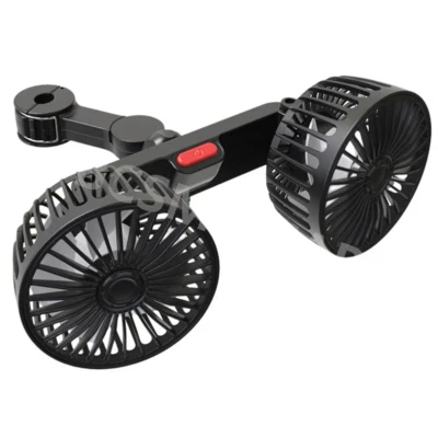 Car Seat Back Cooling Fan Three Gears Air Cooler Dual Head Rotatable USB Chargin - Image 1 of 4