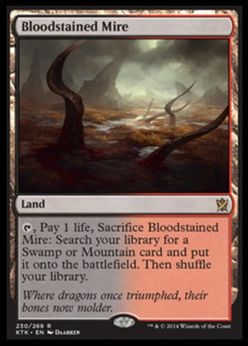 [1x] Bloodstained Mire - Foil Near Mint, JAPANESE Khans of Tarkir MTG Magic - Image 1 of 1