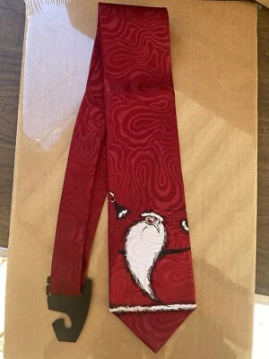 Tim Burton Nightmare Before Christmas Sandy Claws Tie Red Santa Claus Necktie - Image 1 of 2