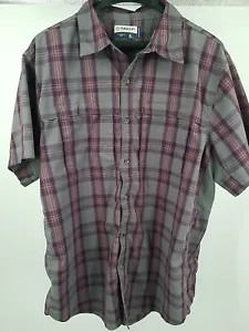 Magellan Men Size XL Gray Plaid Button Up Shirt Short Sleeve Classic Fit - Picture 1 of 5