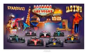Formel 1 in Las Vegas (2023) F1 Limited Edition Print (250) Artist Signed - Bild 1 von 3