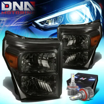 PARA 2011-2016 FORD F-250/350/450/550 FAROL SD COM KIT LED ESTILO SLIM FUMÊ - Imagem 1 de 4