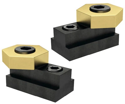 MITEE-BITE USA #10424, paquete de 2 abrazaderas de ranura en T de 5/8", abrazadera hexagonal de latón de 1" Foto 1 de 4