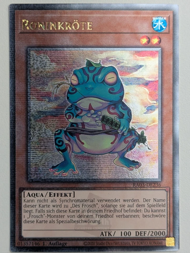 Roninkröte RA03-DE236 Quarter Century Secret Rare Deustch NM YUGIOH - Bild 1 von 1