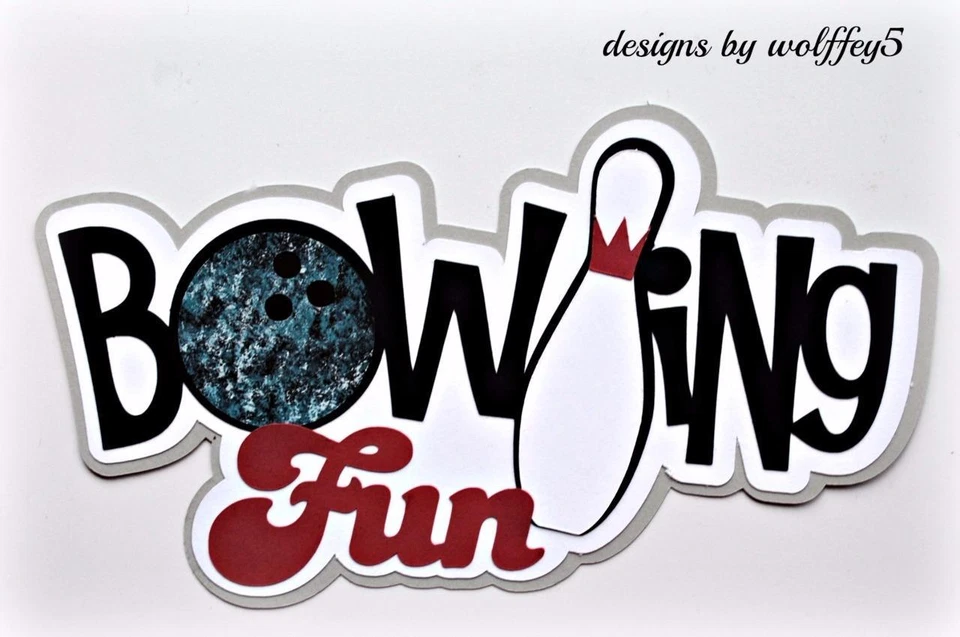 CRAFTECAFE BOWLING TITLE prefabricado papel piezas álbum de recortes pieza troquelada WOLFFEY5 Foto 1 de 1