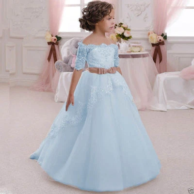 Flower Girls Prom Ball First Communion Birthday Party Pageant Dress Princess - Image 1 of 4