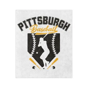 Pittsburgh Baseball weiche Minky Decke - leichter Samt Fleece Überwurf - Bild 1 von 6