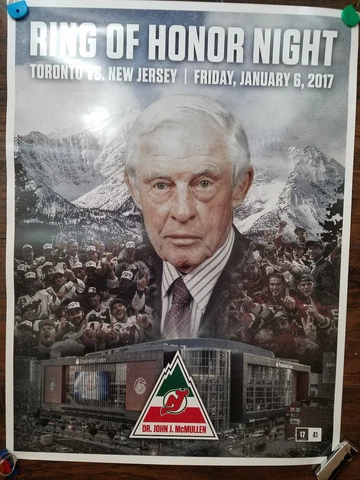 NJ Devils Game Day Poster Dr. John McMullen Ring of Honor Night 1/6/17 Cover