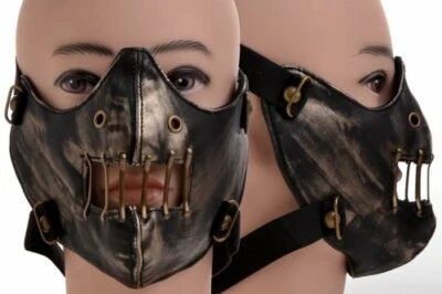 COOOL PU Leather Mask HANNIBAL DISTRESSED STEAM PUNK Halloween Cosplay BIKER