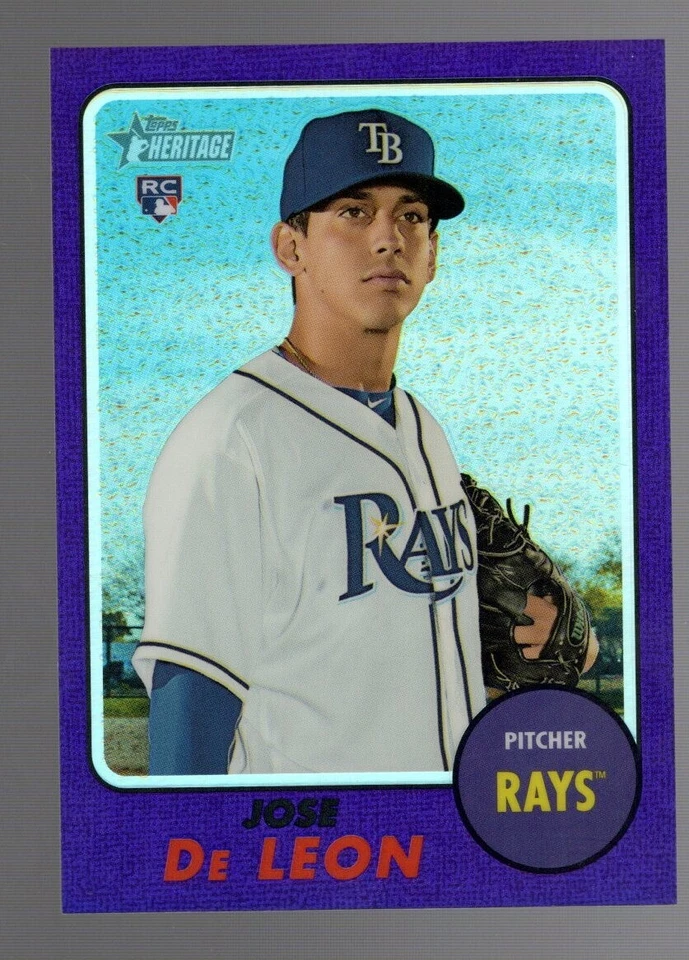 2017 Topps Heritage HN Chrome Purple Refractor #THC-642 Jose De Leon (RC) - Image 1 of 1