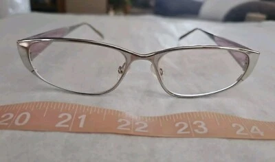 Gafas Leiber monturas de metal plateado pedrería púrpura Italia Foto 1 de 4