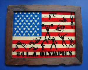 Vintage Official 1984 L.A. Olympic Games IBM Corporate Framed Carnival Glass - Picture 1 of 17