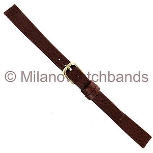 10mm Hirsch Dakota Genuine Leather Brown Flat Ladies Watch Band