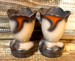 Set of 2 Vintage Mid Century Zenith Gouda Art Pottery Vases #617 - Picture 1 of 11