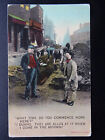 Comic Humour WORKMAN DIGGING A HOLE IN ROAD c1908 Postcard by Bamforth 1851