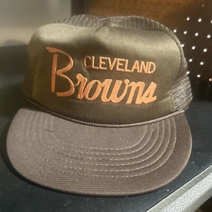 Vintage Cleveland Browns Hat Snapback NFL Script Cap NFL Mesh - Picture 1 of 6