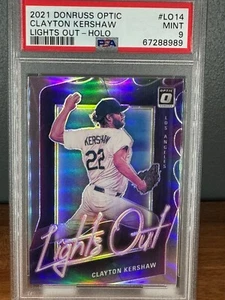 CLAYTON KERSHAW 🔥POP 1 PSA 9🔥 2021 Donruss Optic Lights Out Holo #LO14 Dodgers - Picture 1 of 2