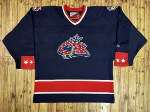 NHL Pro Player 2000-07 COLUMBUS BLUE JACKETS Replica Hockey Mens Jersey XL EUC - Picture 1 of 13