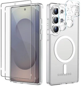 Magnetisch Hülle + Displayglas + Kameraschutz für Samsung Galaxy S25 /Ultra/Plus - Bild 1 von 11