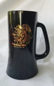 Taza cisterna del zodiaco del zodiaco de vidrio de Indiana oro negro Capricornio - Imagen 1 de 5