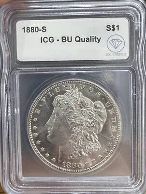 1880 S Morgan Silver Dollar ICG BU Quality IDC Verified - Image 1 of 2