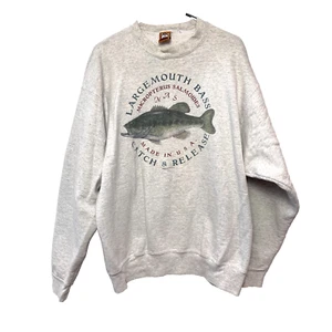 Sudadera de colección 1998 90 Largemouth Bass Catch & Release hecha en EE. UU. Crew XL - Imagen 1 de 8