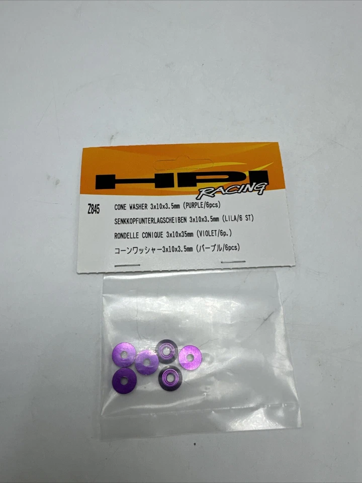 HPI Racing #Z845 Cone Washer 3 x 10 x 3.5mm Purple New In Package - Image 1 of 4