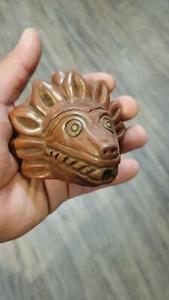 Quetzalcoatl, Death Whistle, Loud, Real, Aztec, Maya, Hand Crafted, Red. - Picture 1 of 7