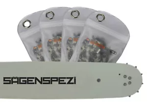 Schwert + 4 Ketten passend für Husqvarna 340 50 cm 325" 78 TG 1,3 mm Sägekette - Bild 1 von 3